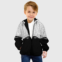Куртка с капюшоном детская Флористика, цвет: 3D-черный — фото 2