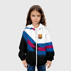 Куртка с капюшоном детская Barcelona FC: Black style, цвет: 3D-белый — фото 2