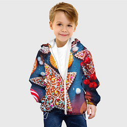 Куртка с капюшоном детская Новогодняя фантазия, цвет: 3D-белый — фото 2