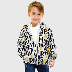 Куртка с капюшоном детская Letters bombing, цвет: 3D-белый — фото 2