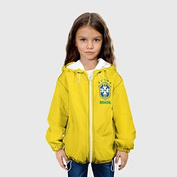 Куртка с капюшоном детская Сборная Бразилии, цвет: 3D-белый — фото 2