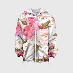 Куртка с капюшоном детская Spring Flowers, цвет: 3D-белый