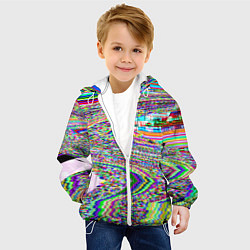 Куртка с капюшоном детская Optical Glitch, цвет: 3D-белый — фото 2