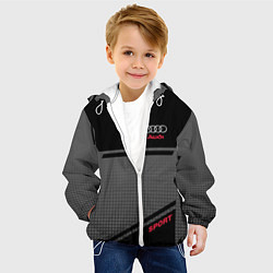 Куртка с капюшоном детская Audi: Crey & Black, цвет: 3D-белый — фото 2