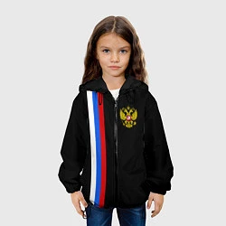 Куртка с капюшоном детская Россия: Линия триколор, цвет: 3D-черный — фото 2
