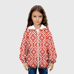 Куртка с капюшоном детская Обережная вышивка, цвет: 3D-белый — фото 2