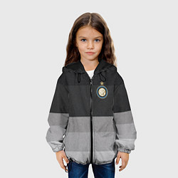 Куртка с капюшоном детская ФК Интер: Серый стиль, цвет: 3D-черный — фото 2