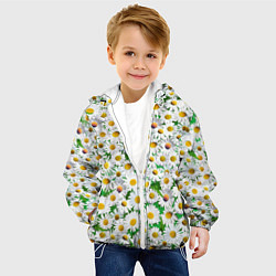 Куртка с капюшоном детская Полевые ромашки, цвет: 3D-белый — фото 2