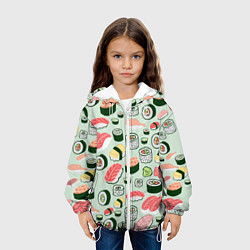 Куртка с капюшоном детская Любитель суши, цвет: 3D-белый — фото 2