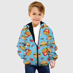 Куртка с капюшоном детская Yum Fast Food, цвет: 3D-черный — фото 2
