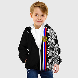 Куртка с капюшоном детская Россия: цветочная коллекция, цвет: 3D-белый — фото 2