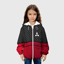 Куртка с капюшоном детская Mitsubishi: Red Carbon, цвет: 3D-белый — фото 2