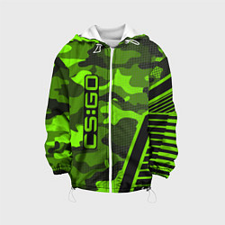 Куртка с капюшоном детская CS:GO Light Green Camo, цвет: 3D-белый