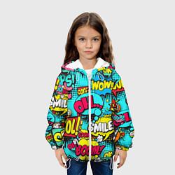 Куртка с капюшоном детская Кислотный поп-арт, цвет: 3D-белый — фото 2