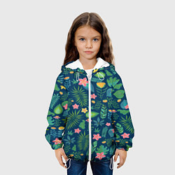 Куртка с капюшоном детская Тропический лес, цвет: 3D-белый — фото 2