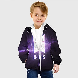 Куртка с капюшоном детская BTS: Violet Space, цвет: 3D-белый — фото 2