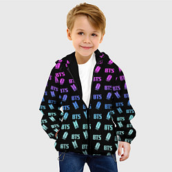 Куртка с капюшоном детская BTS: Neon Gradient, цвет: 3D-черный — фото 2