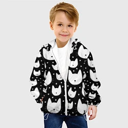 Куртка с капюшоном детская Love Cats Pattern, цвет: 3D-белый — фото 2