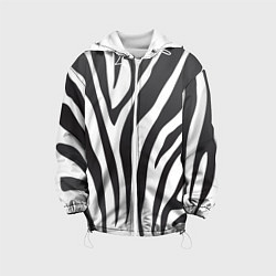 Куртка с капюшоном детская Африканская зебра, цвет: 3D-белый