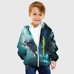Куртка с капюшоном детская Cyberpunk 2077: Techno, цвет: 3D-белый — фото 2
