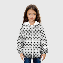 Куртка с капюшоном детская Геометрические крестики, цвет: 3D-белый — фото 2