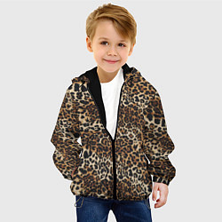 Куртка с капюшоном детская Шкура леопарда, цвет: 3D-черный — фото 2