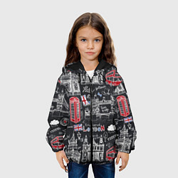 Куртка с капюшоном детская Привет Лондон, цвет: 3D-черный — фото 2