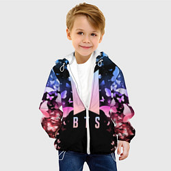 Куртка с капюшоном детская BTS: Black Butterflies, цвет: 3D-белый — фото 2