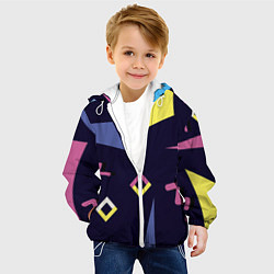 Куртка с капюшоном детская Танец геометрии, цвет: 3D-белый — фото 2