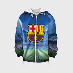Куртка с капюшоном детская FC Barcelona, цвет: 3D-белый