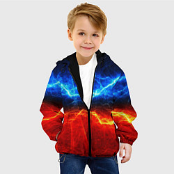 Куртка с капюшоном детская Лёд и огонь, цвет: 3D-черный — фото 2