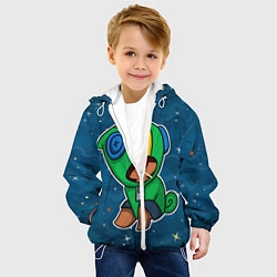 Куртка с капюшоном детская Brawl Stars Леон, цвет: 3D-белый — фото 2