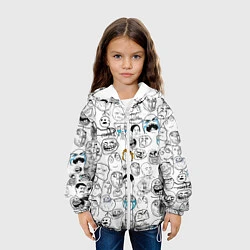 Куртка с капюшоном детская МЕМЫ, цвет: 3D-белый — фото 2