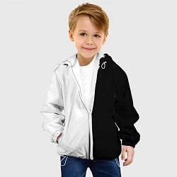 Куртка с капюшоном детская ПРОСТО ЧЁРНО-БЕЛЫЙ, цвет: 3D-белый — фото 2