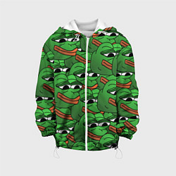 Куртка с капюшоном детская Pepe The Frog, цвет: 3D-белый