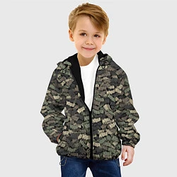 Куртка с капюшоном детская Именной камуфляж Юра, цвет: 3D-черный — фото 2