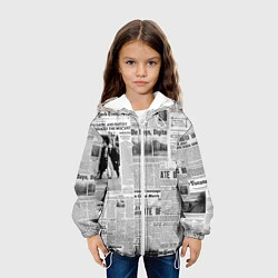 Куртка с капюшоном детская Газета Newspaper, цвет: 3D-белый — фото 2