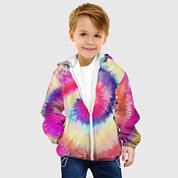 Куртка с капюшоном детская Tie Dye vortex, цвет: 3D-белый — фото 2