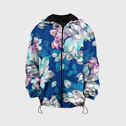 Куртка с капюшоном детская Нежные цветы, цвет: 3D-черный