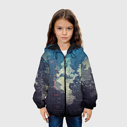 Куртка с капюшоном детская Карта мира, цвет: 3D-черный — фото 2