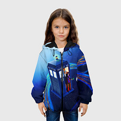Куртка с капюшоном детская ДОКТОР И КЛАРА И ТАРДИС, цвет: 3D-черный — фото 2