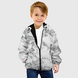 Куртка с капюшоном детская Мрамор, цвет: 3D-черный — фото 2