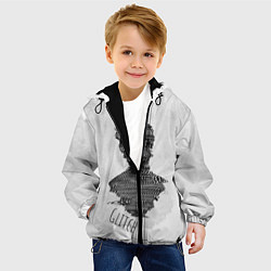 Куртка с капюшоном детская Бюст статуи Glitch face, цвет: 3D-черный — фото 2