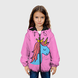 Куртка с капюшоном детская Принцесса единорогов, цвет: 3D-черный — фото 2