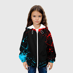 Куртка с капюшоном детская БРЫЗГИ КРАСОК, цвет: 3D-белый — фото 2