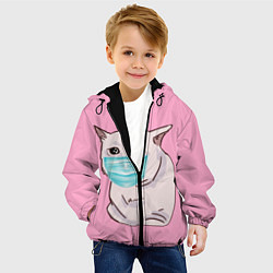 Куртка с капюшоном детская Самоизоляция, цвет: 3D-черный — фото 2