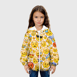 Куртка с капюшоном детская Смайлы, цвет: 3D-белый — фото 2
