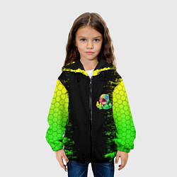 Куртка с капюшоном детская Бравл Старс Леон, цвет: 3D-черный — фото 2