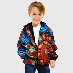 Куртка с капюшоном детская Fractal illusion, цвет: 3D-черный — фото 2