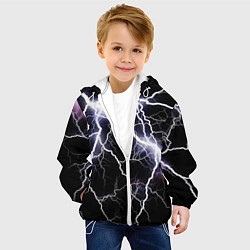 Куртка с капюшоном детская Молния, цвет: 3D-белый — фото 2